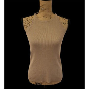 Tan cami top with small scallops, size small/medium